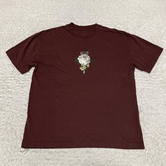 All Saints Shirt Men Size Small Brown Wreath Rose Short Sleeve Oversized Fit