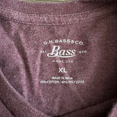 G.H. Bass Long Sleeve Tee Mens XL Purple Crew Neck Casual Basic Cotton Blend