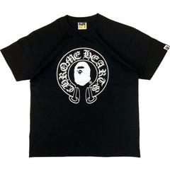 A Bathing Ape x Chrome Hearts Logo Graphic Crew Neck Tee Black Men’s Medium