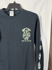 Sons Of Anarchy DETROIT Men’s SMALL Black Long Sleeve Grimm Reaper Skull T-Shirt