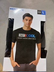 3 PACK – 32 DEGREES COOL MEN’S SHORT SLEEVE CREW NECK SHIRT BLACK Large