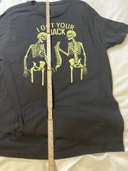 Celebrate Halloween T-shirt ‘I Got Your Back’ Womens Mens XL/XG Skeletons