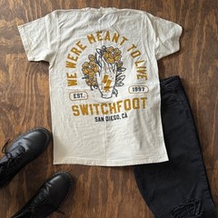Switchfoot We’re Meant To Live Shirt Medium Cream Band Tee Front Back Graphic