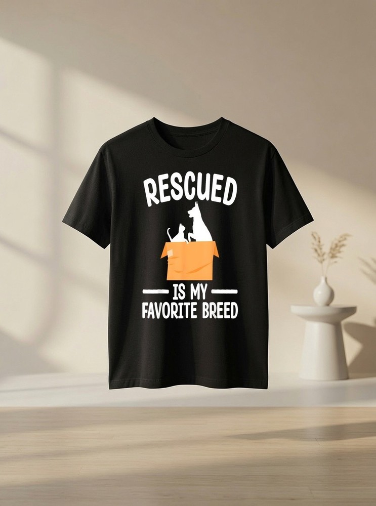 Animal Rescue Art Dog Cat Pet Rescuer Lover Dog Lover Graphic Tee Gift