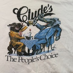 VTG Clyde’s The People’s Choice Reagan-Carter Election Shirt Sz Lg STAINED Look