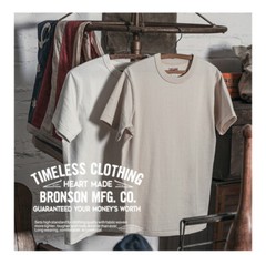 BRONSON Vintage Loopwheel Tubular Athletic T-Shirt Men Basic Tee 100% Cotton t