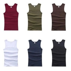 3pcs Cotton Men’s Tank Tops Sleeveless Muscle Vest U-Neck Gym Shirts