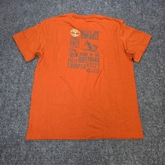 Timberland T-Shirt Men’s Size Large Orange Since 1973 Graphic 100% Cotton New