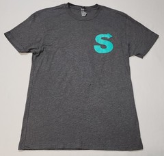 Next Level Apparel Men Charcoal Gray T-Shirt Turquoise Sherpa Size M