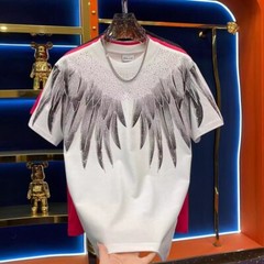 Men Fashion Luxury Trend Wings Drills Rhinestone Diamond Streetwear T-Shirt