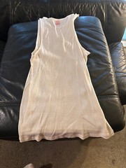Brooks Brothers pull over wife beater t shirt new Tank top white L studio sale