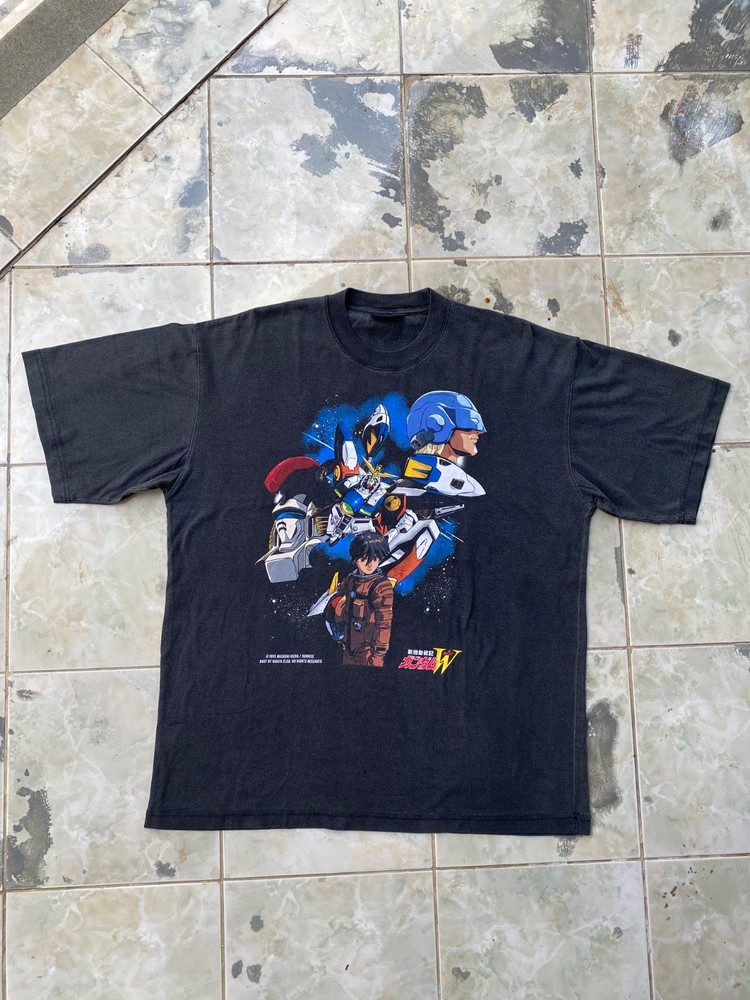 Rare Bootleg Gundam Wing Anime T Shirt XXL Nigata Club Rare Graphic Faded