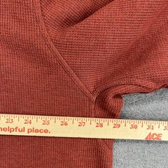 L.L.Bean Henley Pullover Mens 3XL Red Sherpa Fleece Lined Waffle Knit Thermal
