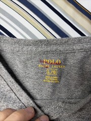Polo Ralph Lauren Long Sleeve T Shirt Men’s Large Gray Red Pony Embroidered