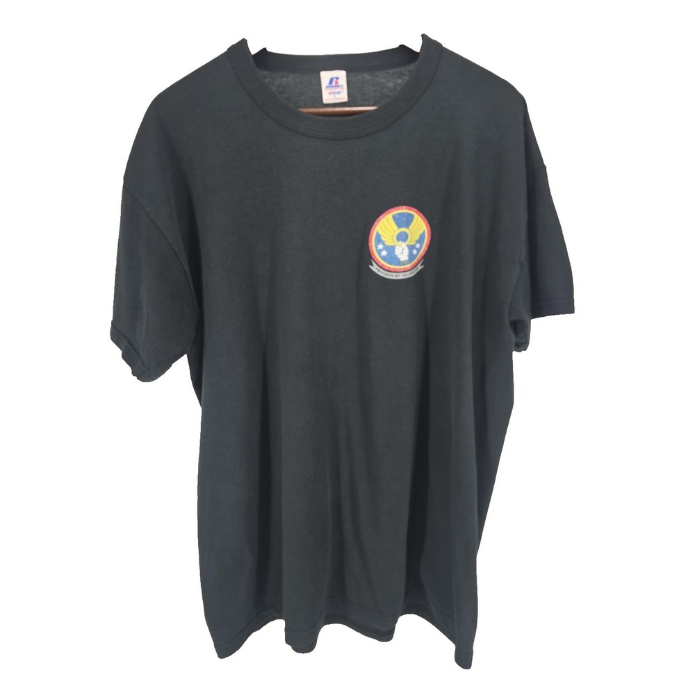 USAF Crest Logo Shirt Mens Large Black US Air Force Vintage Military Shirt
