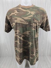 Vintage Camo T-shirt Camouflage Military Thin Army Front Pocket XL USA