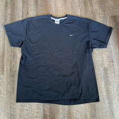 Nike Vintage 90’s Black Tee Shirt GrayTag Embroidered Swoosh XXL Cottton
