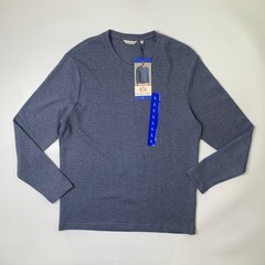 English Laundry Shirt Mens Large Blue Waffle Knit Long Sleeve Crew Neck Pullover