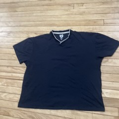 Chaps Cowl Neck T Shirt Men L Black White No Button Detail Sleek Minimal 90s Box