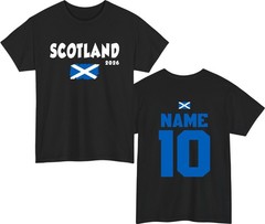 Personalised Scotland Flag 2026 T-Shirt – Custom Name Number Supporter Tee Gift