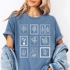 Comfort Tee Floral Stamp Shirt Soft Relaxed Fit