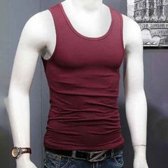 Men’s Solid Color Sleeveless U-Neck Tank Top for Gym Fitness and Training