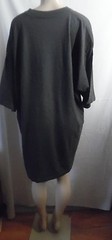 DARK GRAY CREW EXTRA LONG TSHIRT SHORT SLEEVE 35″ SLEEPSHIRT FITS M / L