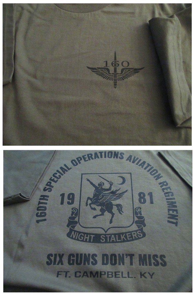 160th NIGHT STALKERS SOAR Six Guns Don’t Miss T-Shirt LARGE Military Ultra C 6oz
