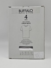 BUFFALO D BITTON 4 PK Men M L XL Cotton Crew Neck Logo T Shirt Black Gray White