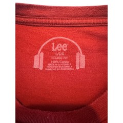 Lee Jeans Graphic T Shirt Mens Large Red Tiger Logo Tee Cotton Short Sleeve