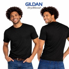 Gildan DryBlend Unisex Black T-Shirt 50/50 Cotton Polyester Casual Tee NEW