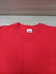 Vtg BVD Premium Series Pocket T-Shirt Mens Size XL Red Made in USA Single Stitch