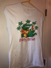 Vintage 1986 Party Time Alligator Jim Benton Graphic T-Shirt Men’s Medium 80s