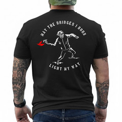 May The Bridges I Burn Light My Way Skull Gothic Quote Art T-Shirt On Back