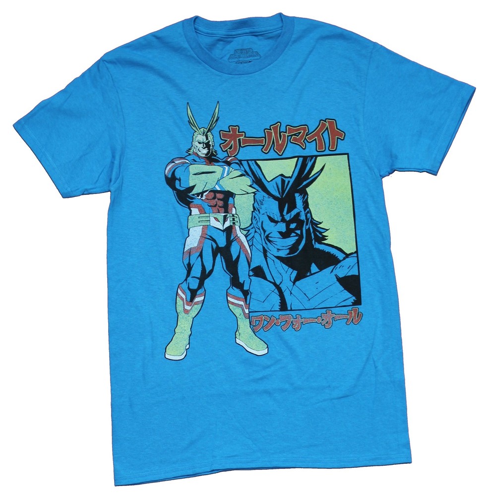 My Hero Academia Adult New T-Shirt – All Might Arm crossed Pose Next To Kanji