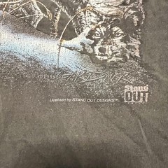 Vintage Oneita Shirt Mens XL Wolf Print Single Stitch Tee Gray Distressed *