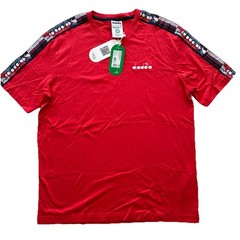 MEN’S DIADORA SIZE 2XL LIGHT YOUR FIRE COTTON T-SHIRT OFFSIDE TOMATO RED NEW