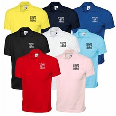 Personalised Uneek Jersey Poloshirt Custom Embroidered Work Wear Polo Tee Shirt