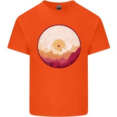Vinyl Landscape Record Mountains DJ Decks Mens Light Cotton T-Shirt