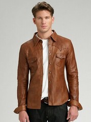BEST SELLING New Men’s ANTI Brown Shirt 100% Real Lambskin Style Slim Fit Shirt