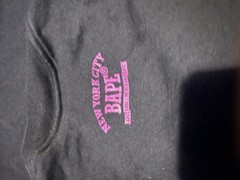A Bathing Ape BAPE Black College Logo Ape Head Graphic Tee Crew Neck XXL