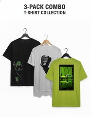 Multi pack T Shirts unisex Drop shoulder (3 Pcs combo offer)