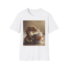 Dragon with Coffee Mug T-Shirt | Fantasy Dragon Art