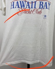 Vintage Hawaii Shirt Mens XL Tight Fit 80s T-shirt Hawaii Bay Yacht Club Sailing