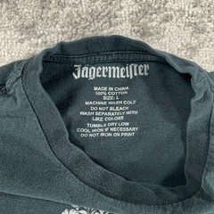 Jagermeister Shirt Mens Large Black Short Sleeve Floral Skull Graphic Tee Liquor