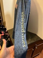 Vineyard Vines Men’s LS Pullover Shirt Blue Medium – Polyester Spandex