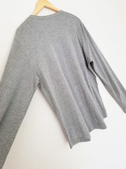 Buck Mason Men’s L Vintage Tri-Blend Long Sleeve Henley Shirt Top Heathered Gray