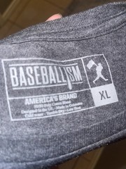 Baseballism Mens Gray Graphic Logo Crew Neck Short Sleeve T-Shirt XL Regular