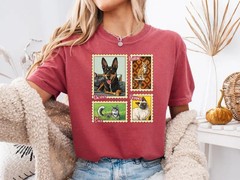 Custom Pet Portrait Stamp Comfort Tee Personalized Dog Cat Photo
