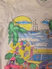 1980’s Palm Beach Resort Single Stitch T-Shirt Neon Colors Florida Sz S/M